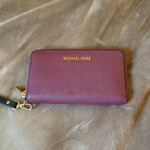 Michael Kors Maroon Wristlet